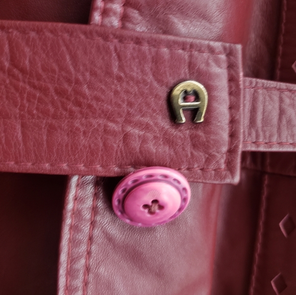 VINTAGE AGNER BELTED JACKET OXBLOOD SZ 10 - Picture 14 of 15